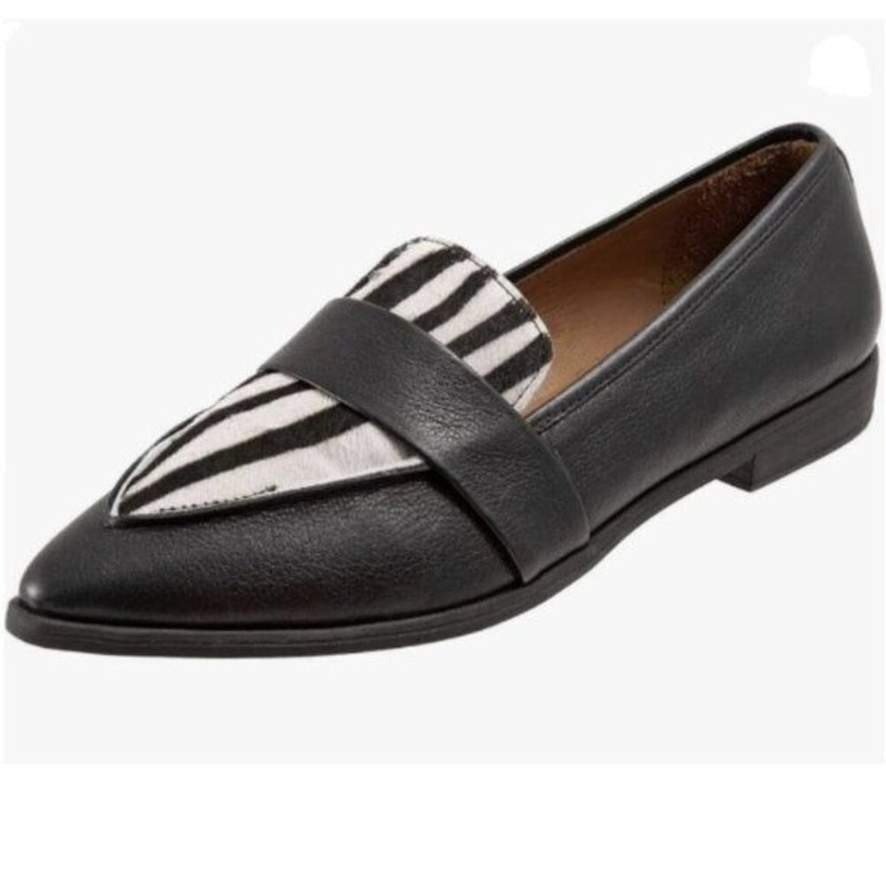 YDN Women Stylish Animal Print Loafers Comfort Stacked Low Heel Flats Zebra Shoe